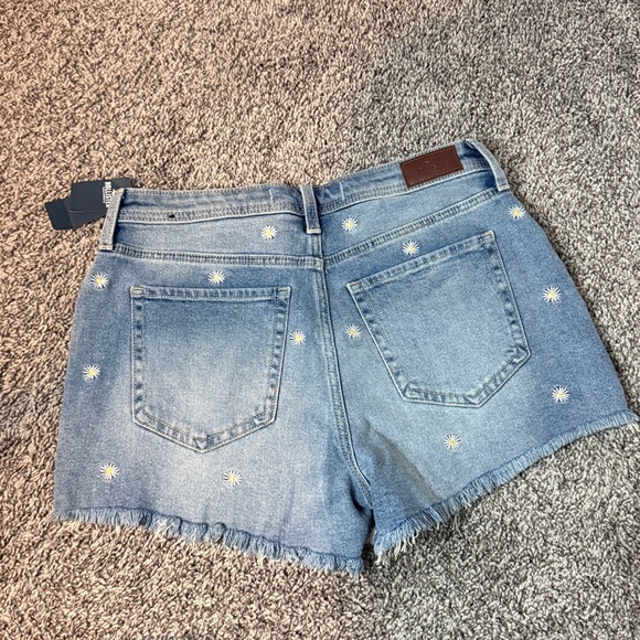 Hollister Women's Embroidered Daisies Blue Jean Shorts size 9 w29 High Rise - Picture 5 of 5